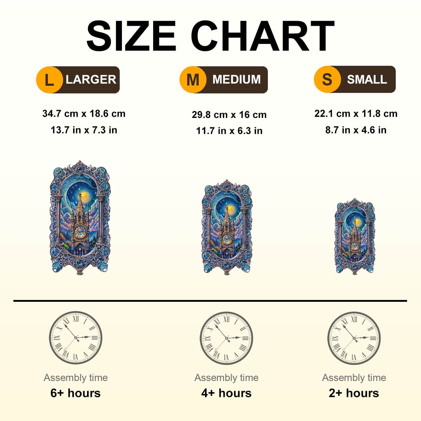 Moonlit clock tower Wooden Jigsaw Puzzle