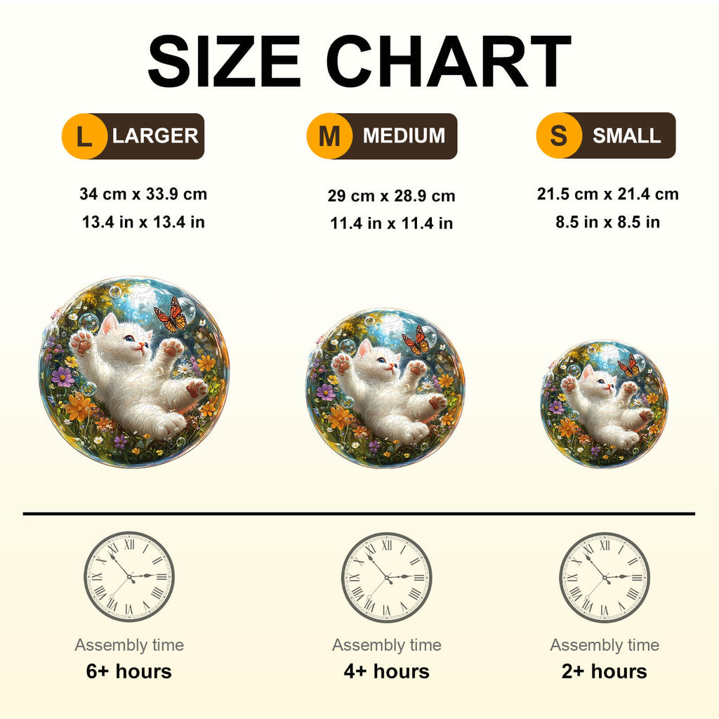 Bubble Cat-1 Wooden Jigsaw Puzzle