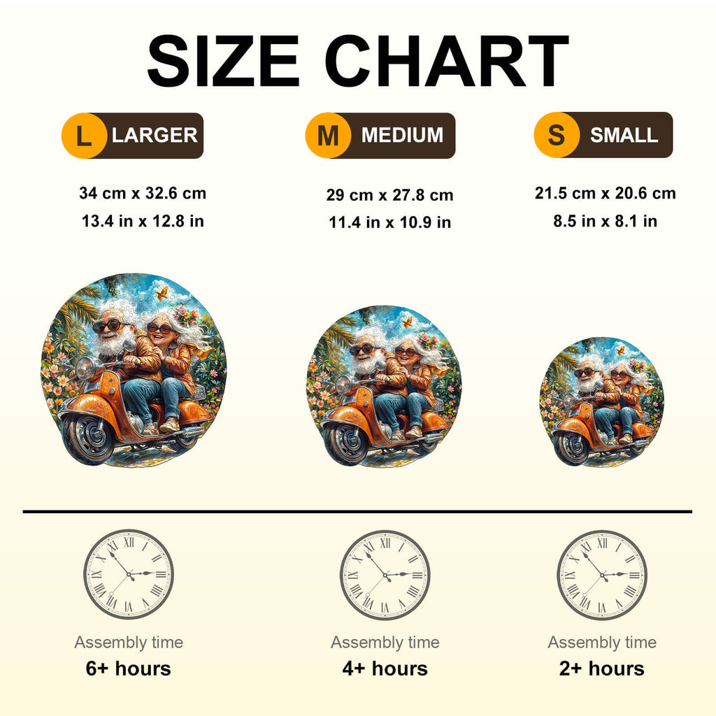 Motorcycle Granny-2 Wooden Jigsaw Puzzle