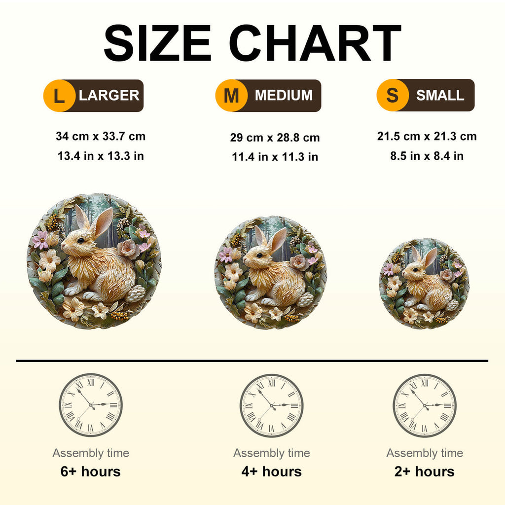 Relief Rabbit Wooden Jigsaw Puzzle