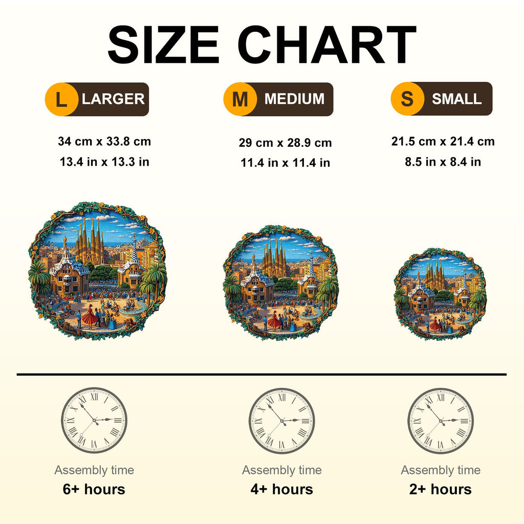 Barcelona Plaza Wooden Jigsaw Puzzle