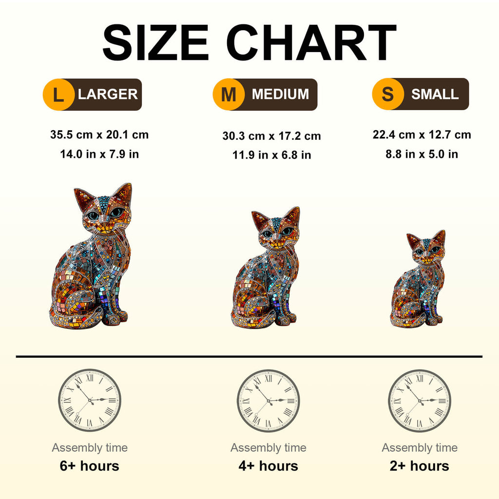 Vivid Mosaic Cat Wooden Jigsaw Puzzle