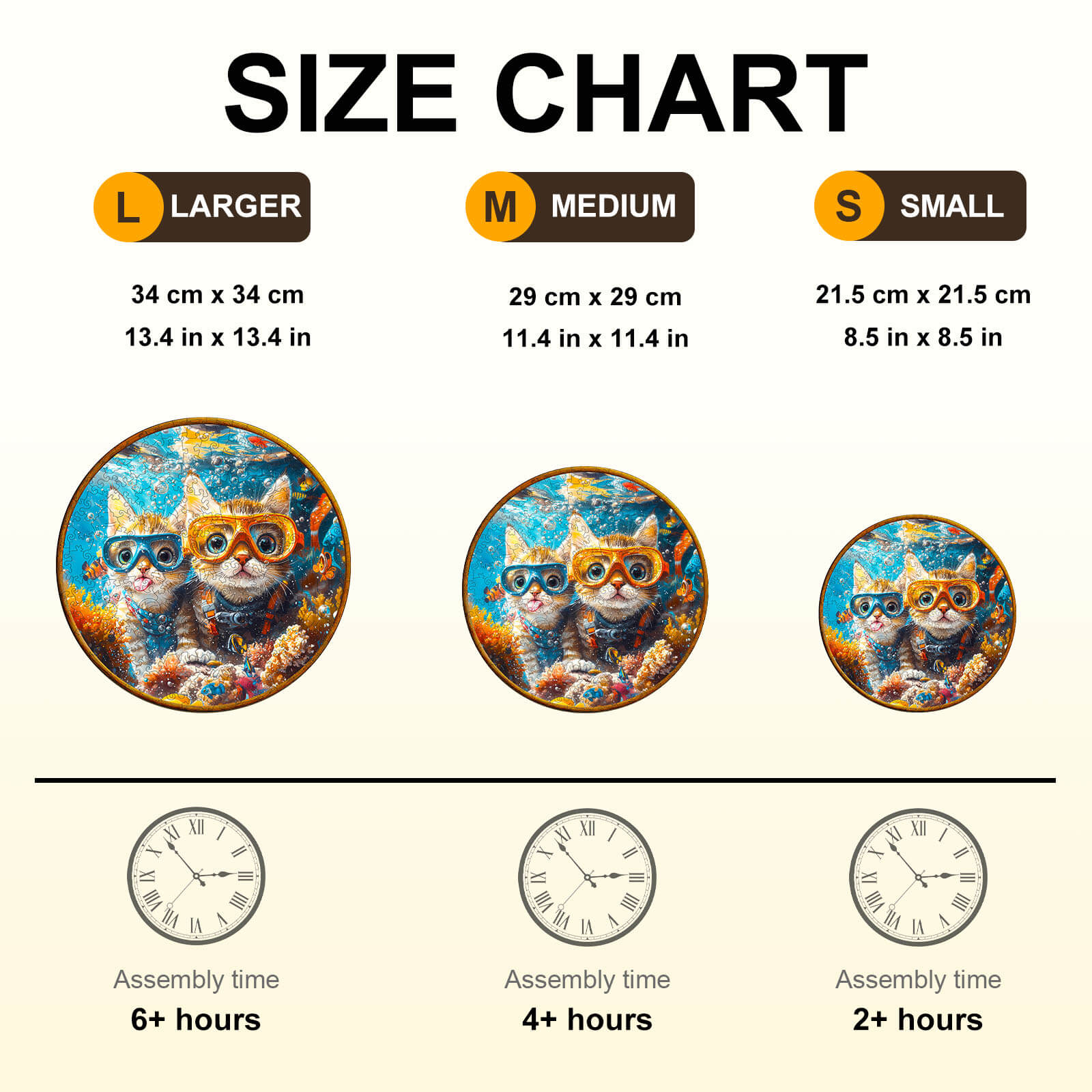 Diving cats Wooden Jigsaw Puzzle
