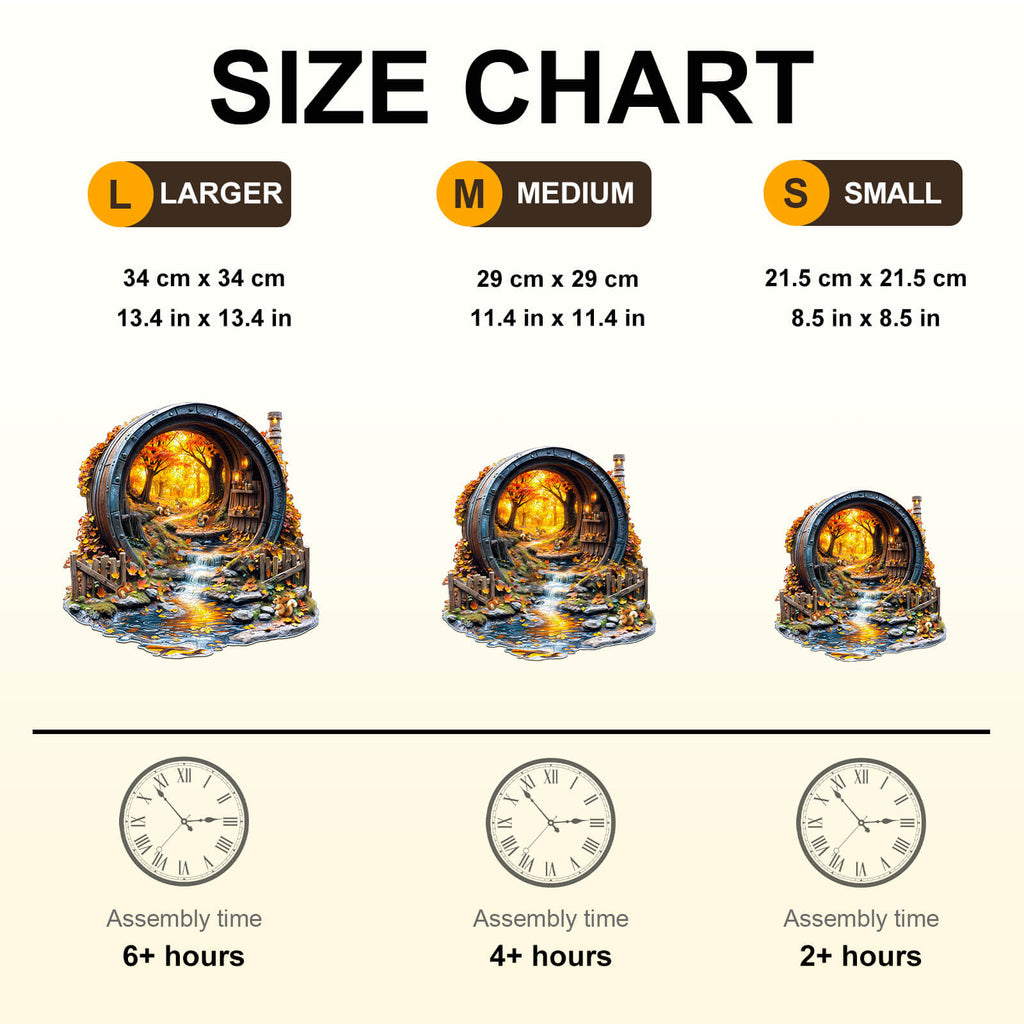 Barrel of Autumn Wooden Jigsaw Puzzle