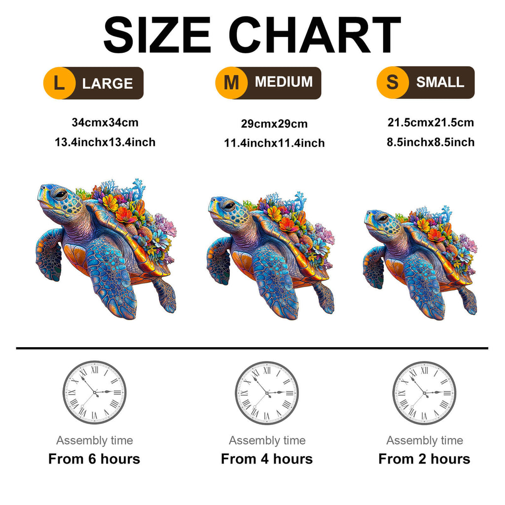 Coral and Turtle Wooden Jigsaw Puzzle