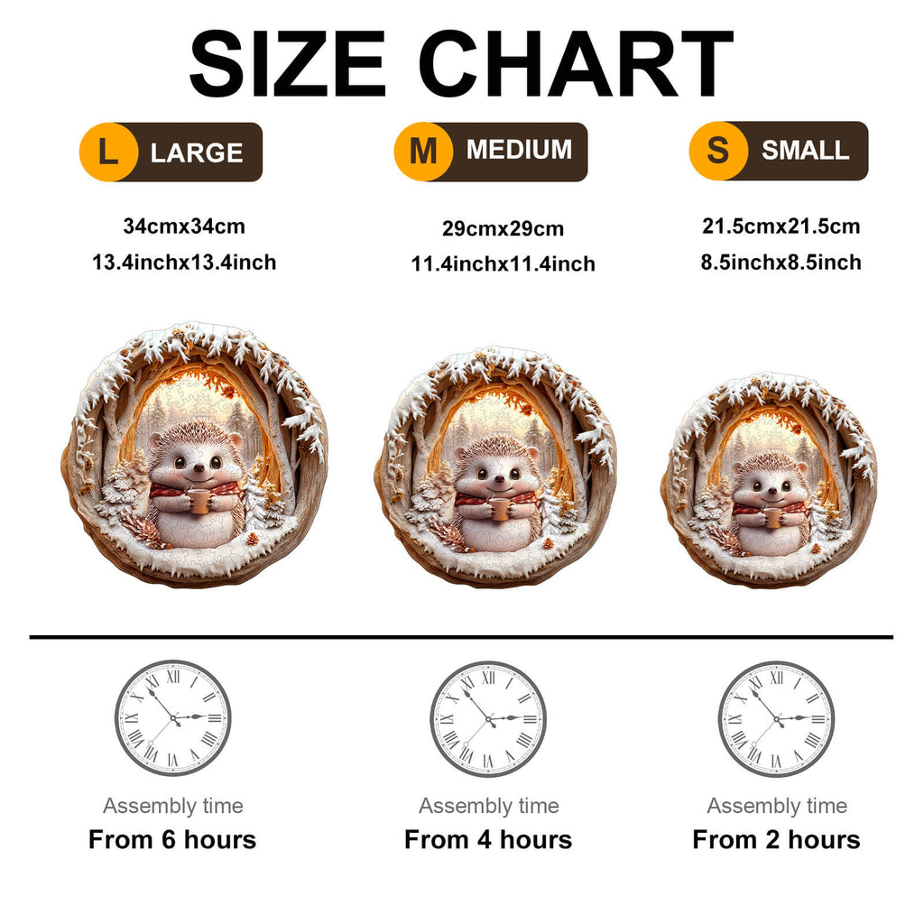 3D Cave Hedgehog Wooden Jigsaw Puzzle