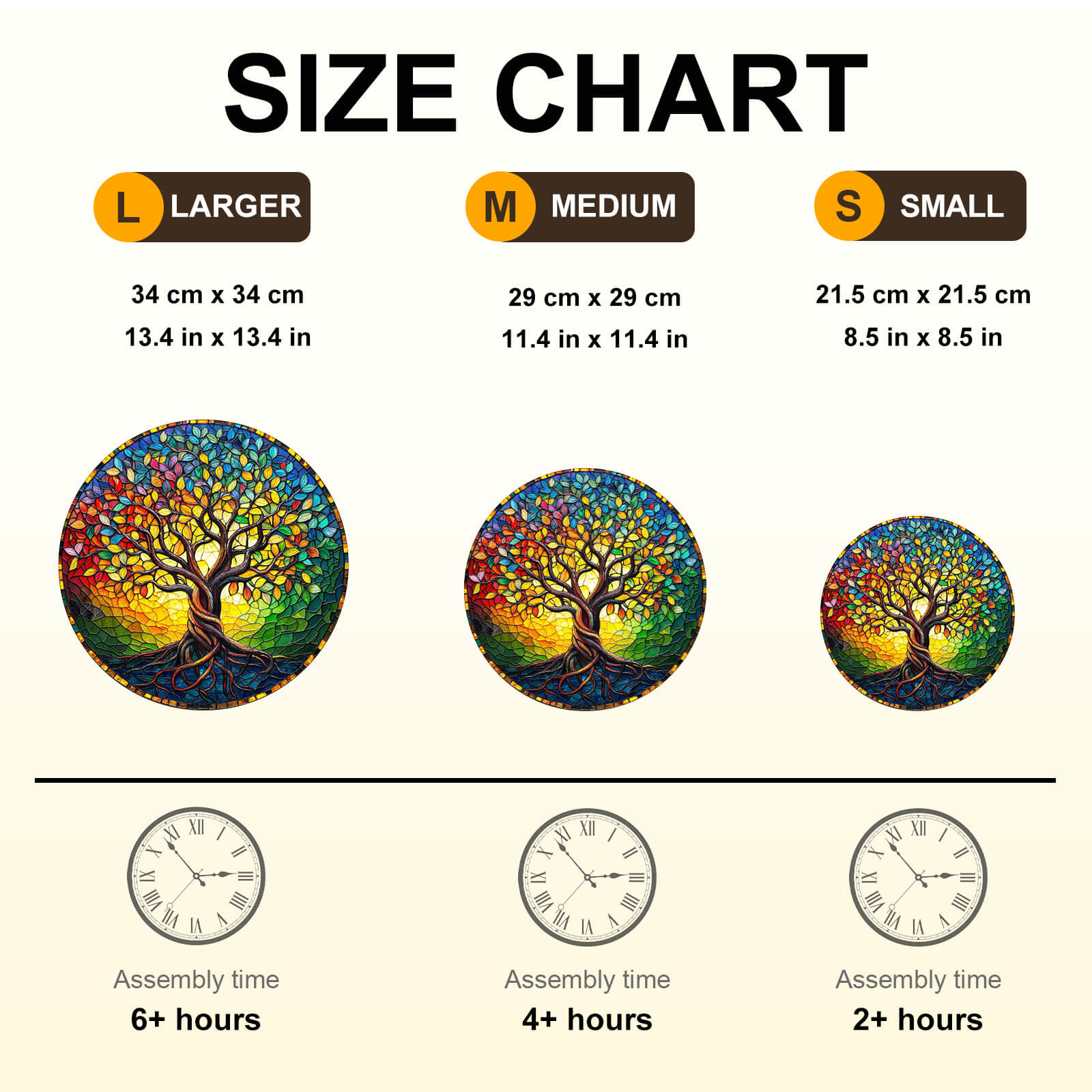 Colored glass life tree-2 Wooden Jigsaw Puzzle
