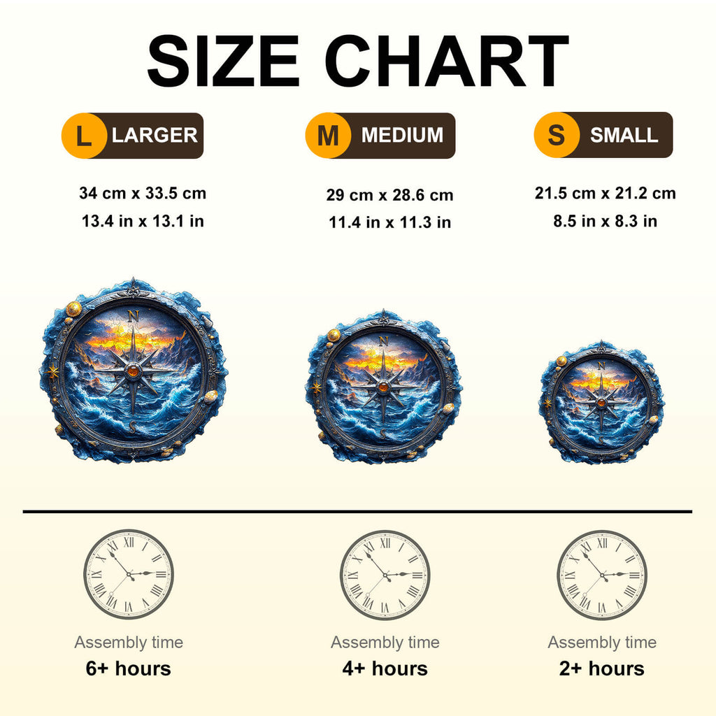 Compass Landscape Wooden Jigsaw Puzzle