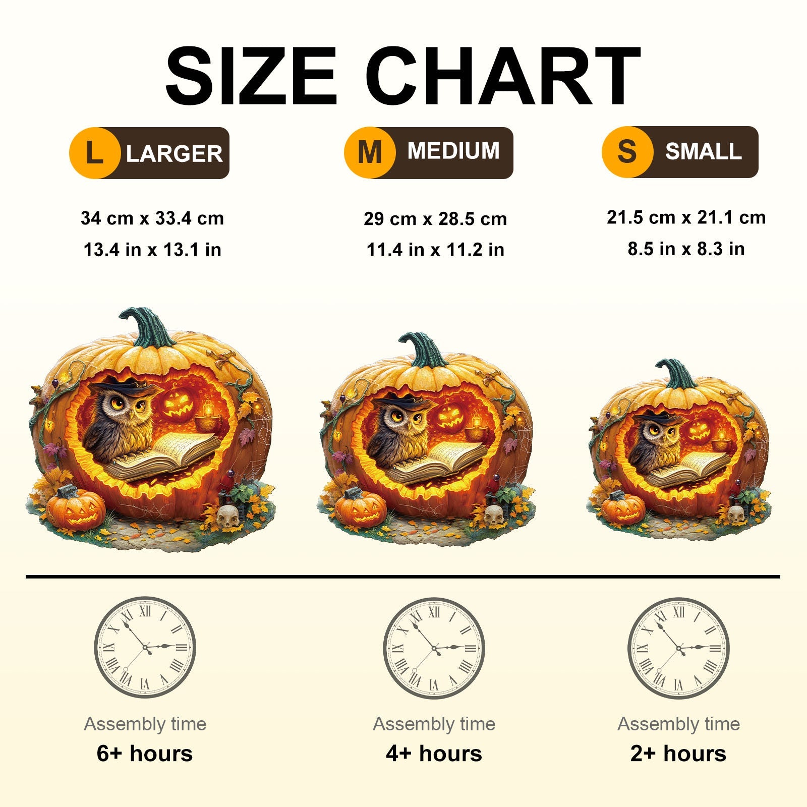 Halloween Pumpkin Owl Wooden Jigsaw Puzzle