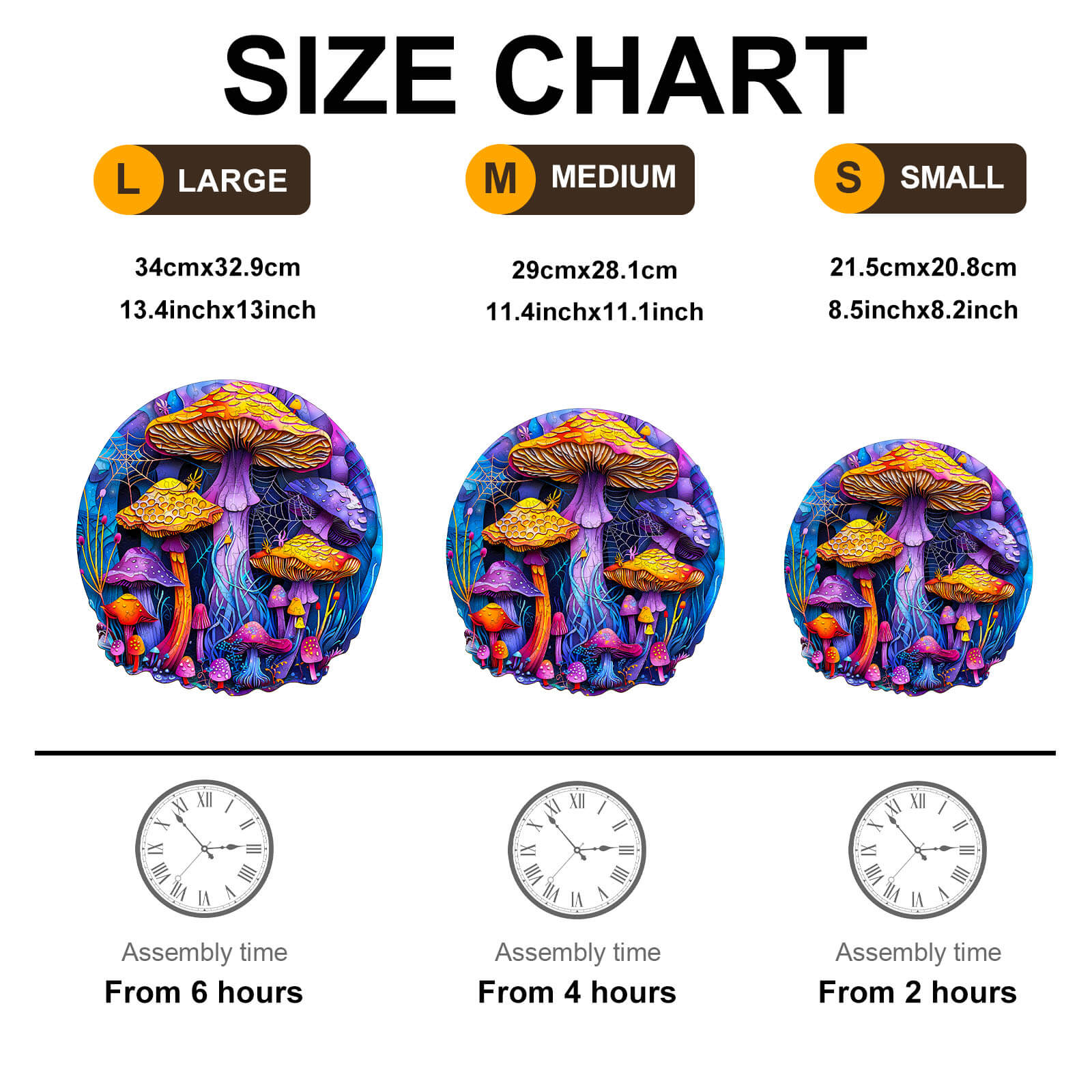 Paper Cut Mushroom Wooden Jigsaw Puzzle