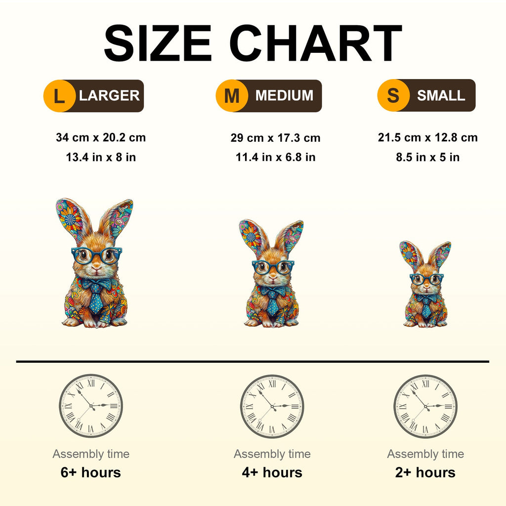 Colored bunny Wooden Jigsaw Puzzle