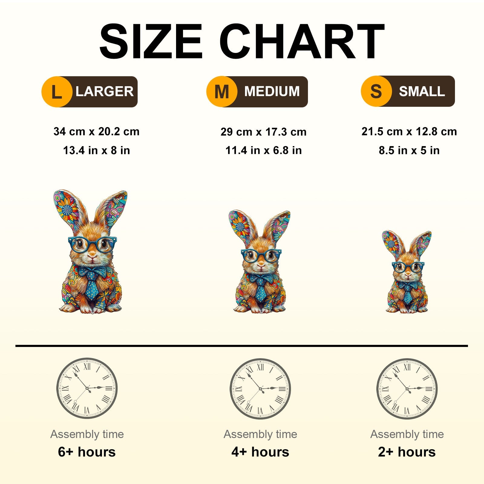 Colored bunny Wooden Jigsaw Puzzle