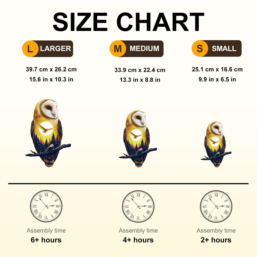 Moonlight Snow Owl Wooden Jigsaw Puzzle