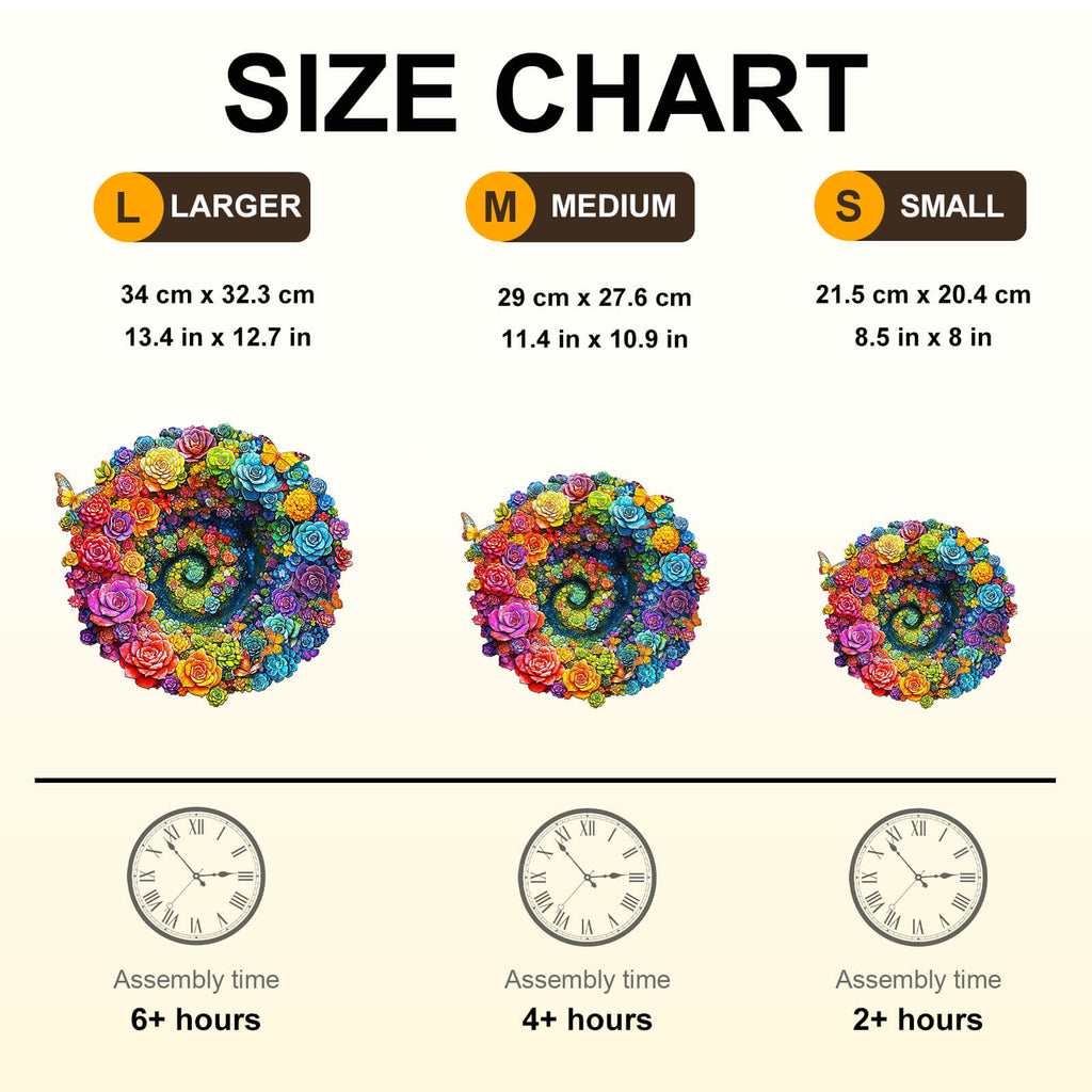 Rainbow vortex succulents Wooden Jigsaw Puzzle