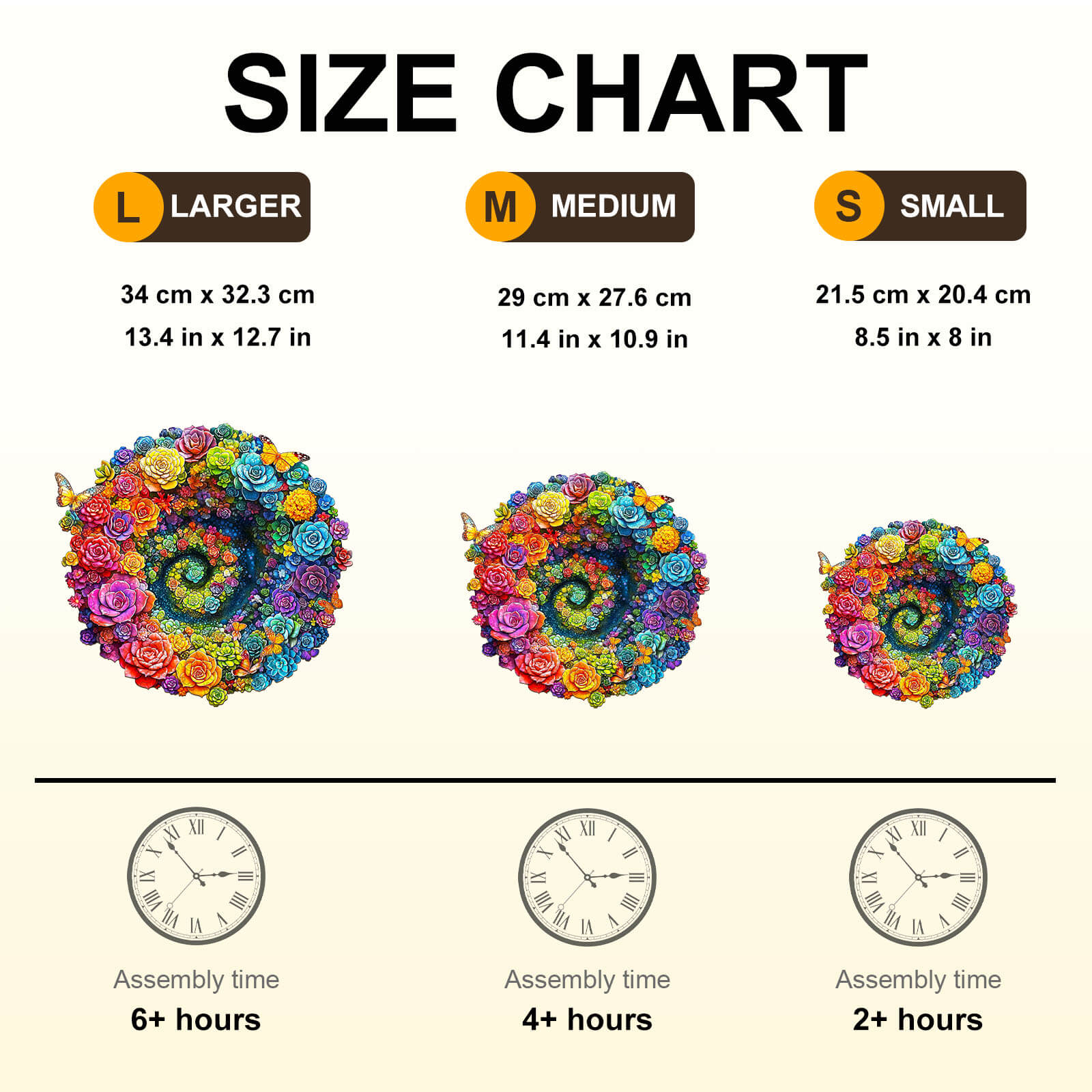 Rainbow vortex succulents Wooden Jigsaw Puzzle