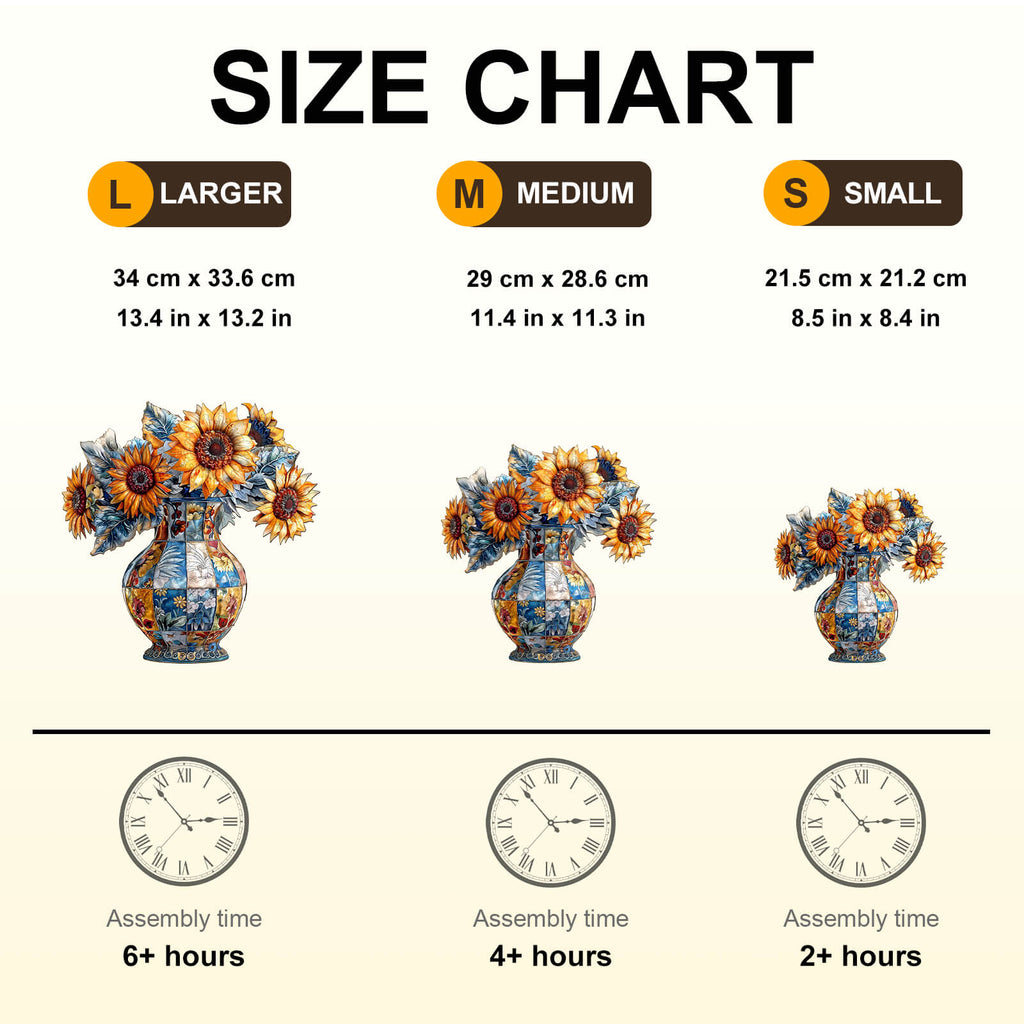 patchwork sunflower Wooden Jigsaw Puzzle