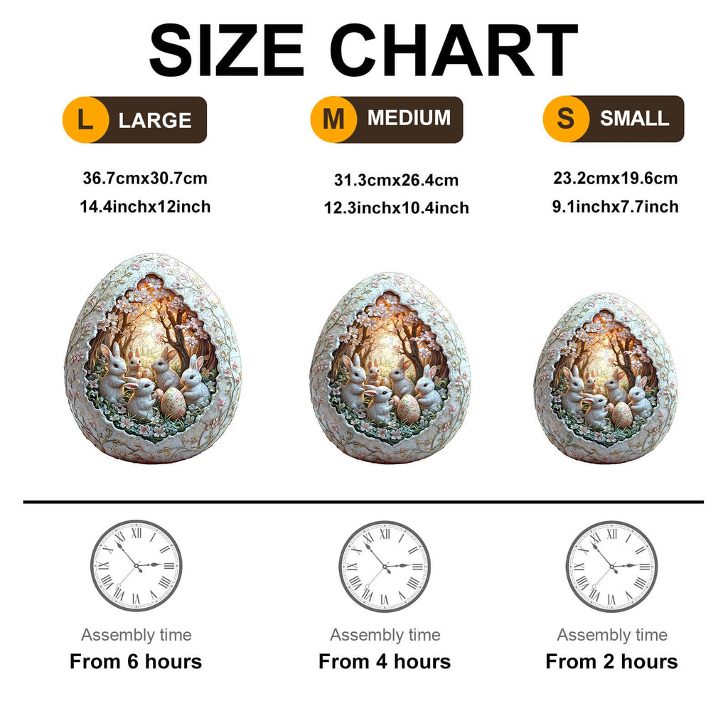 3D Eggshell world Easter-2  Wooden Jigsaw Puzzle