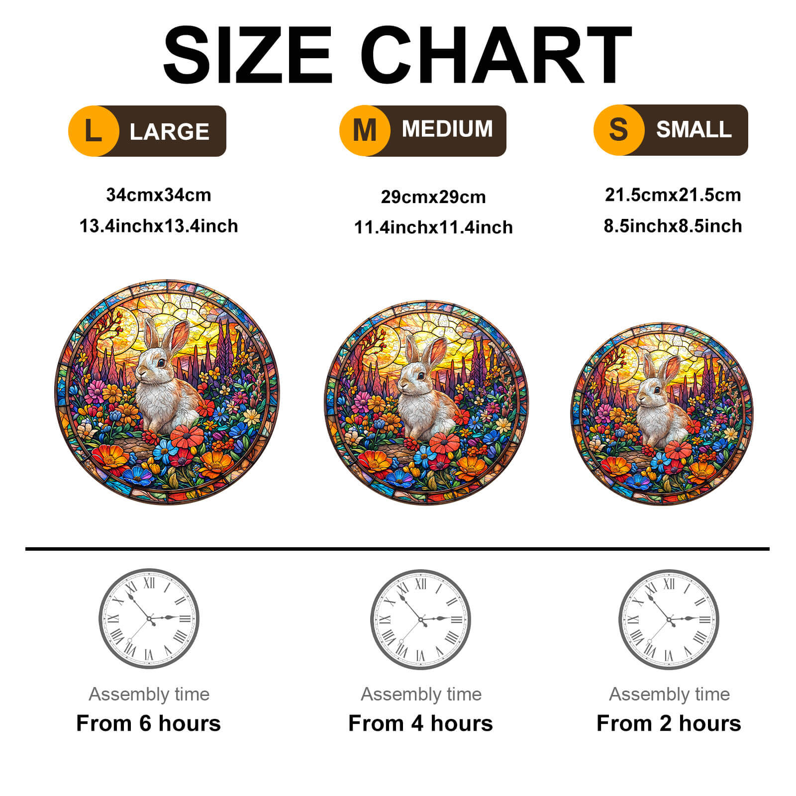Flower Field Rabbit Wooden Jigsaw Puzzle