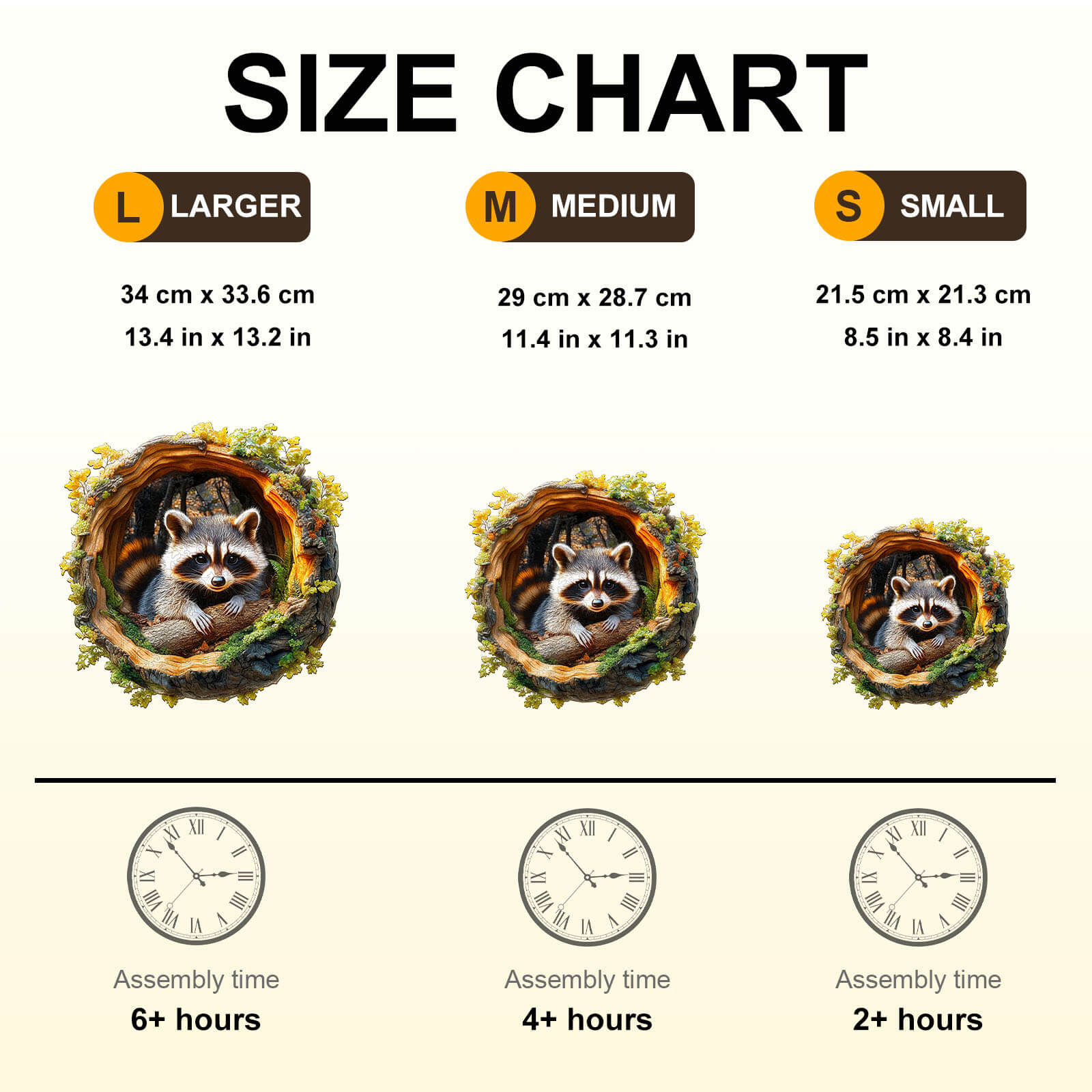 3D Tree hole raccoon-2 Wooden Jigsaw Puzzle