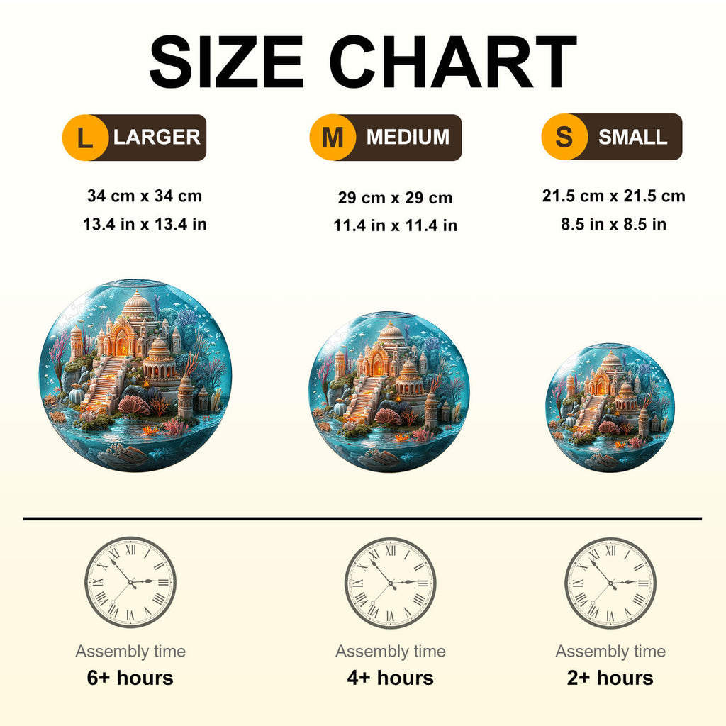 Underwater Mandala Temple Wooden Jigsaw Puzzle