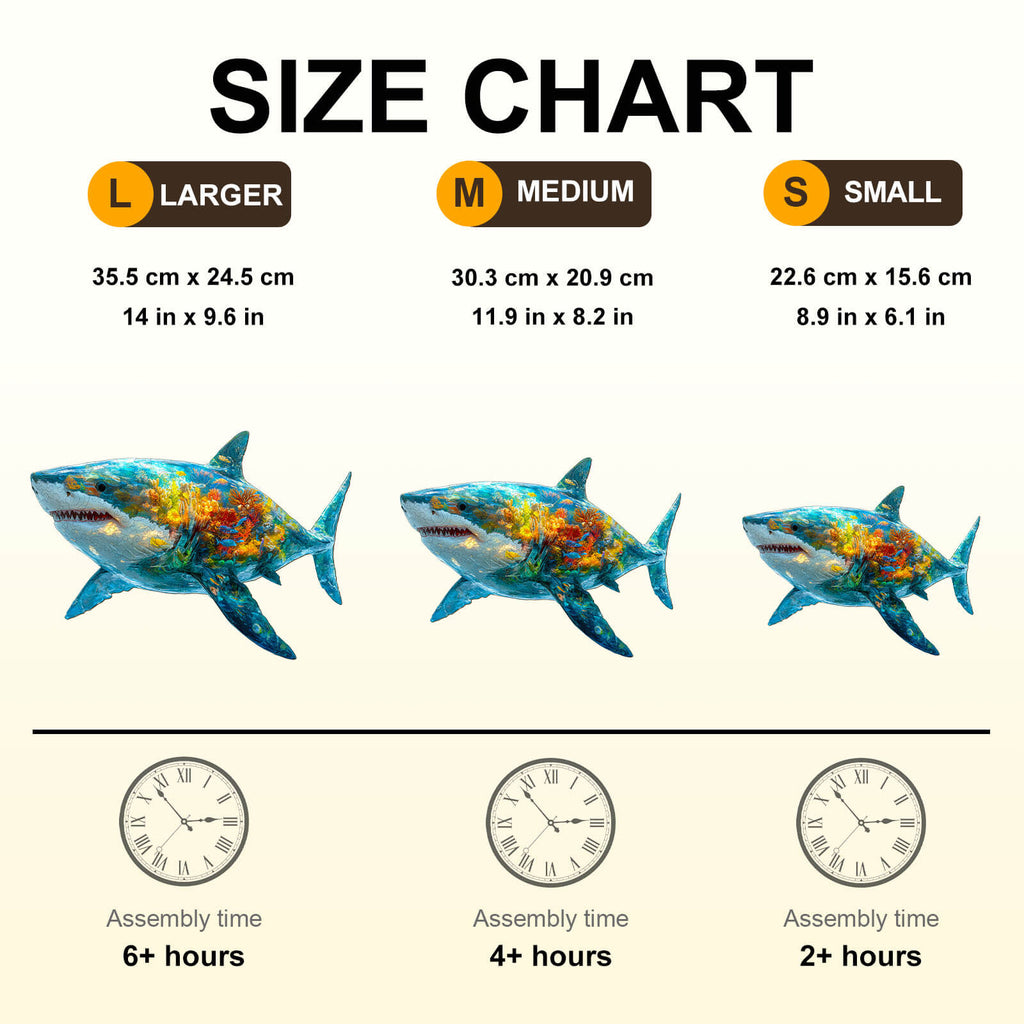 Flower shark Wooden Jigsaw Puzzle