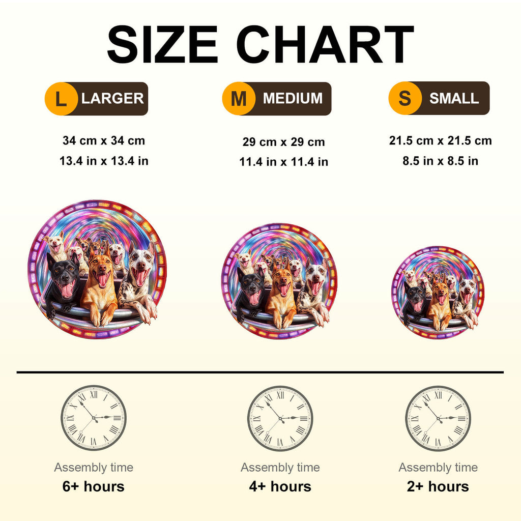 Dog Roller Coaster Wooden Jigsaw Puzzle