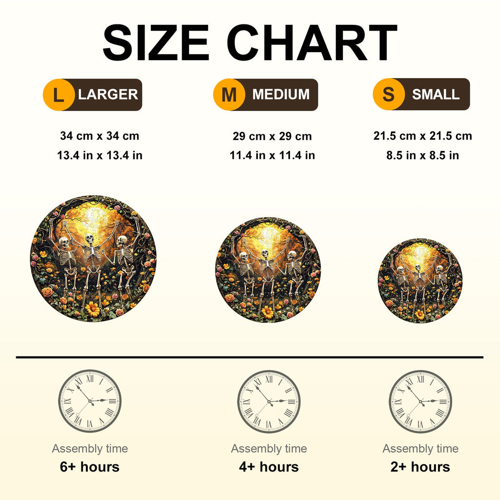 Skeleton Moon Glee  Wooden Jigsaw Puzzle