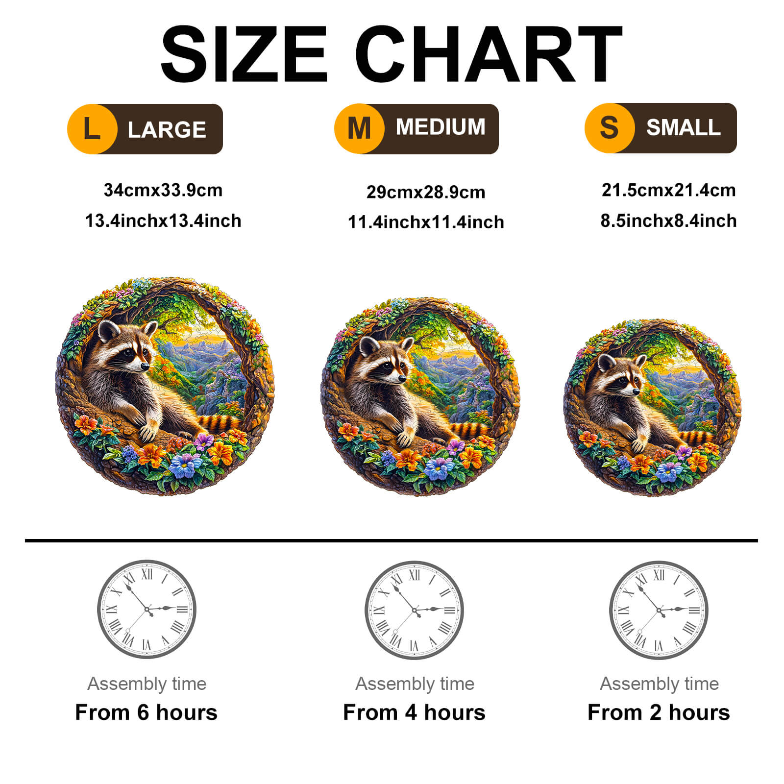 3D Raccoon Bliss Wooden Jigsaw Puzzle