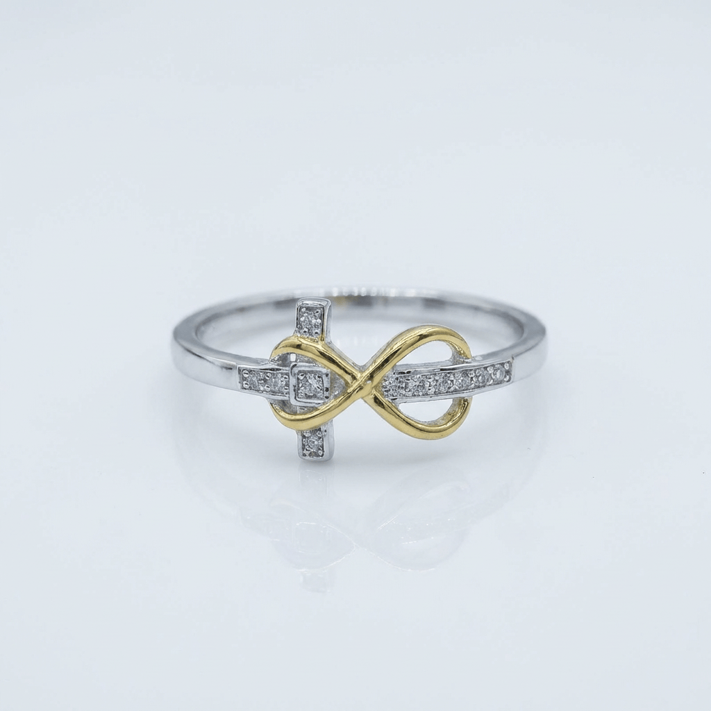 SILVER & GOLD PLATED CROSS RING