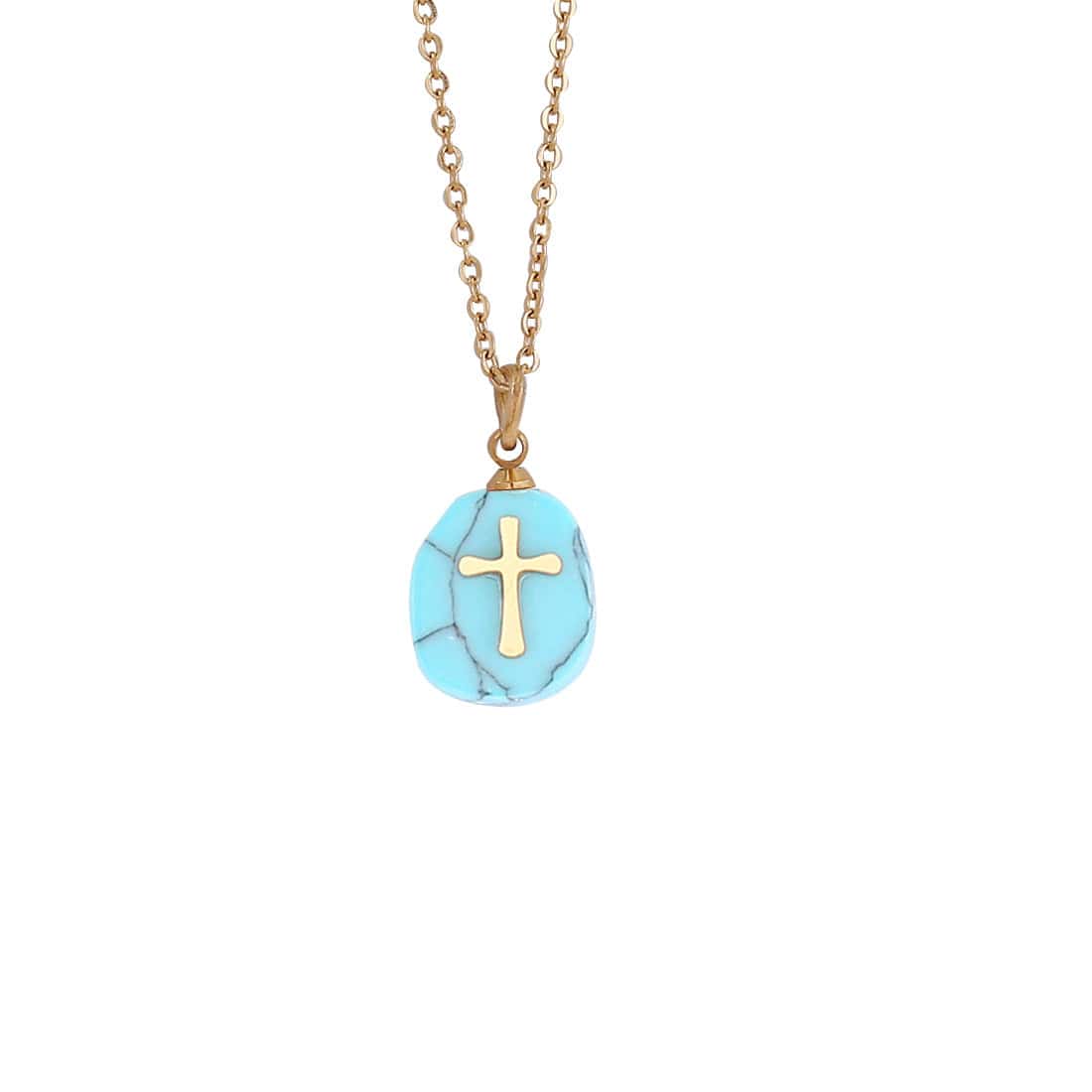 NATURAL STONE FAITH NECKLACE