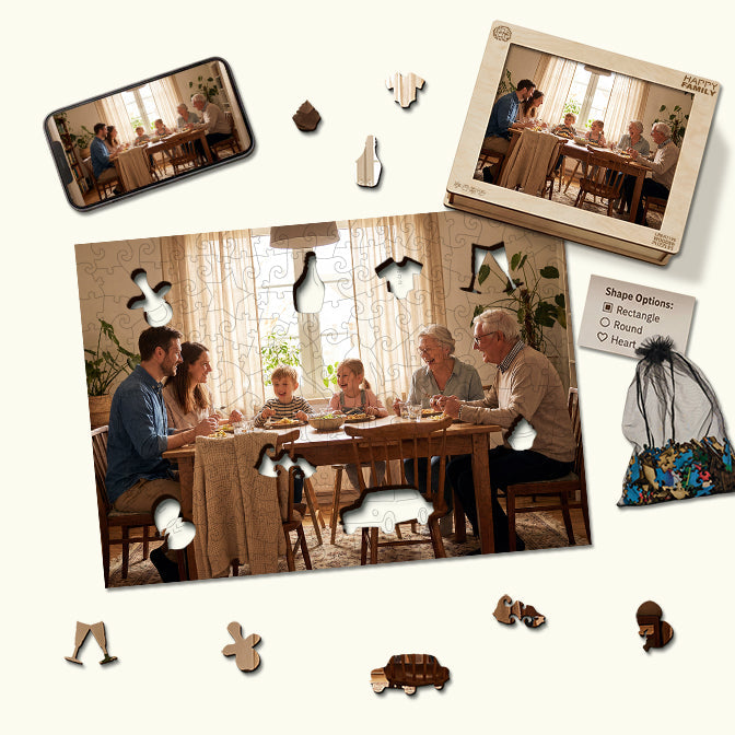 Personalized Photo Wooden Puzzle - Family Theme