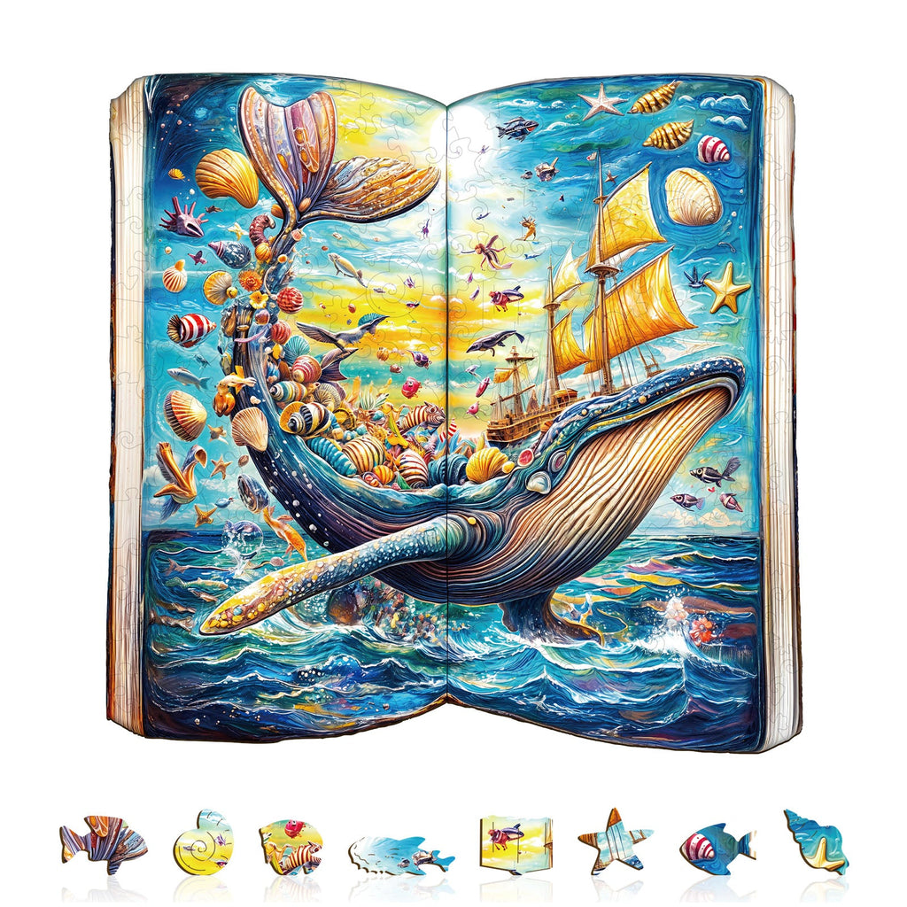 Whale Story-2 Wooden Jigsaw Puzzle