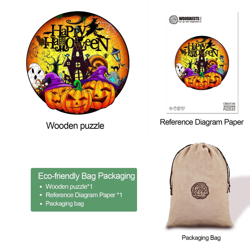 Happy Halloween Wooden Jigsaw Puzzle