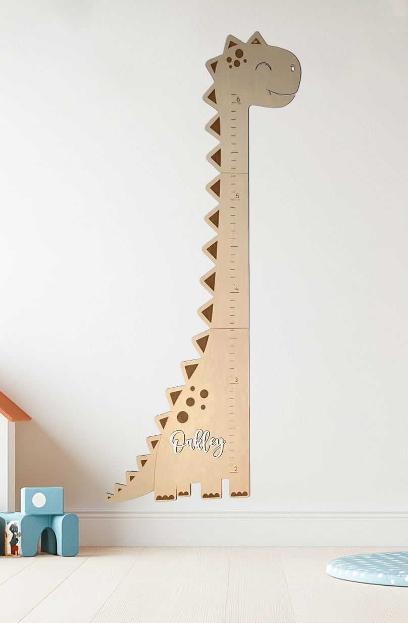 Personalized Wooden Dinosaur Growth Chart Ruler