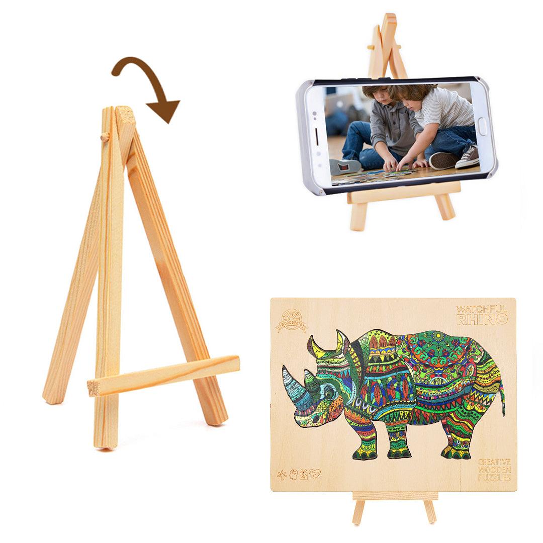 Watchful Rhino Wooden Jigsaw Puzzle