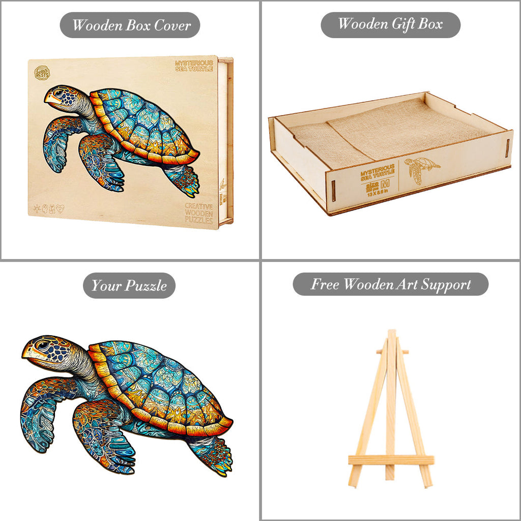 Mysterious Sea Turtle Wooden Jigsaw Puzzle