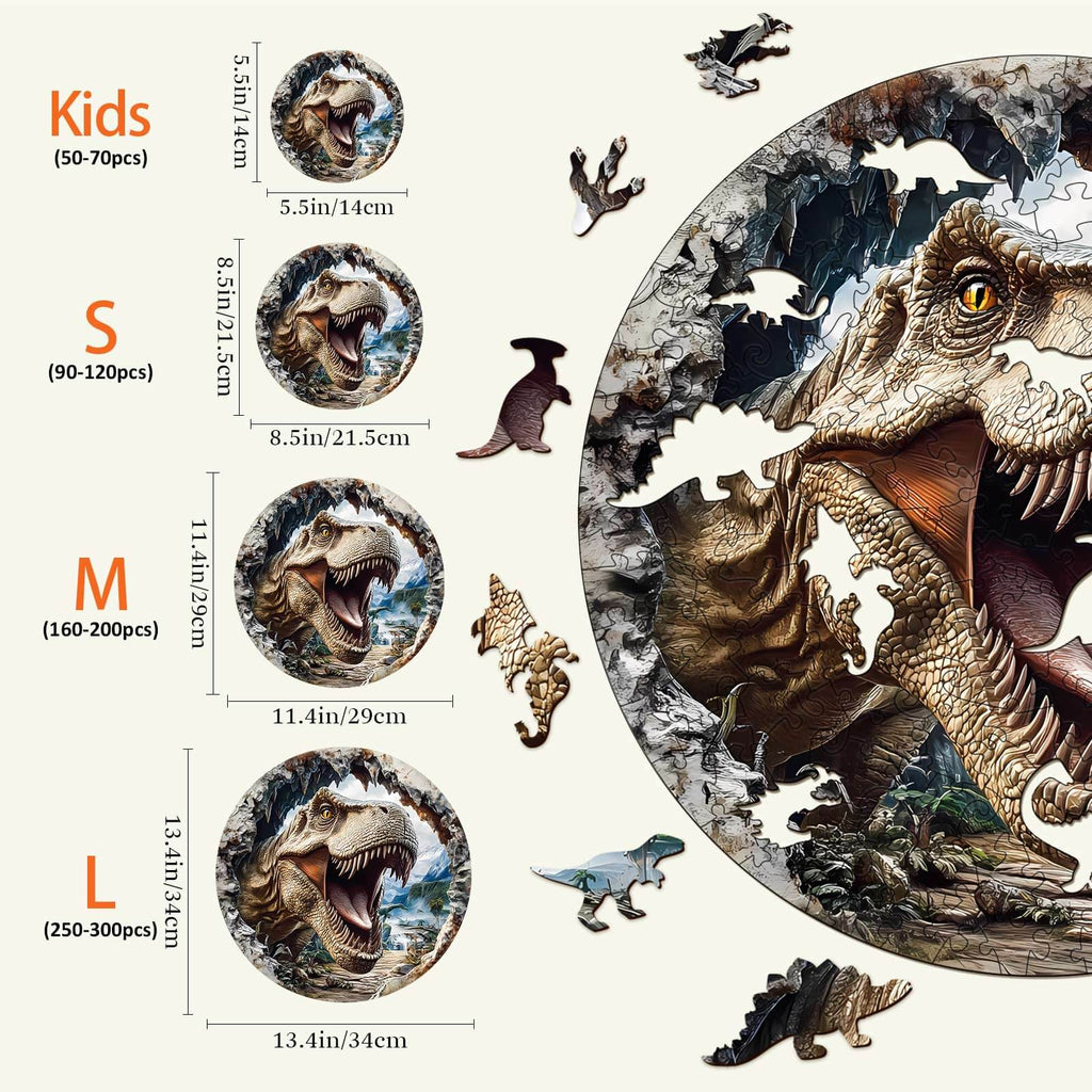 3D T-Rex 3 Wooden Jigsaw Puzzle