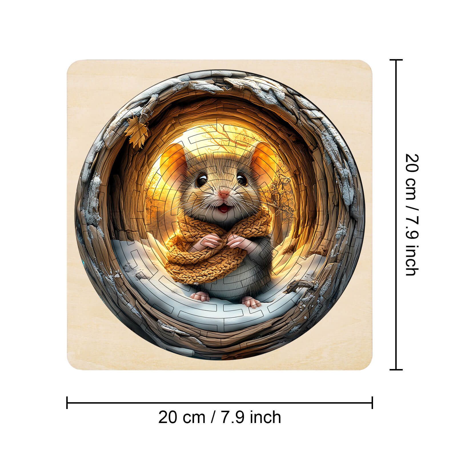 Maze Puzzles featuring a cute mouse inside a wooden maze, perfect for mind games and enhancing focus.