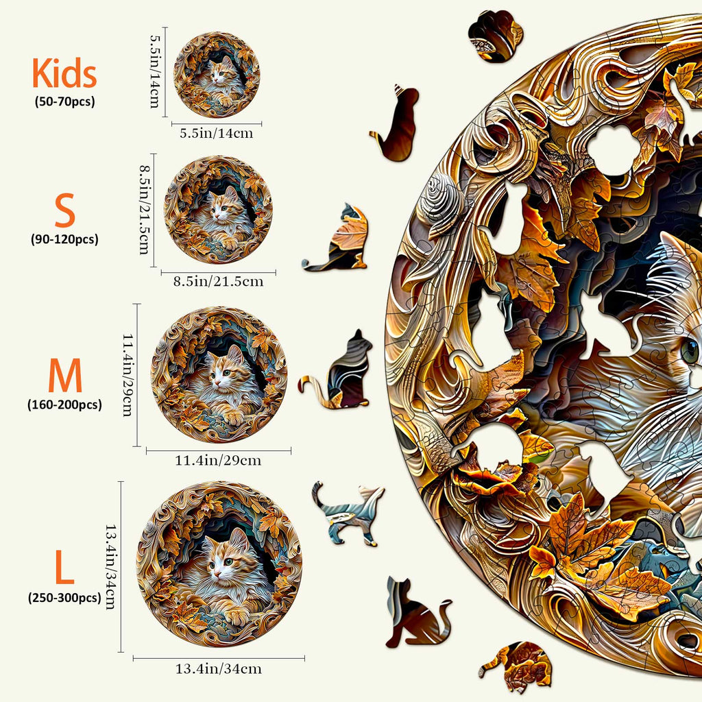 Cat In Cave Wooden Jigsaw Puzzle
