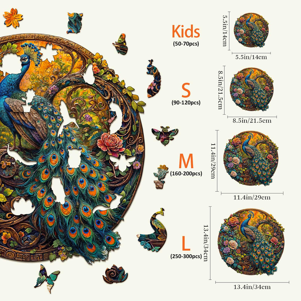 Peacock-2 Wooden Jigsaw Puzzle