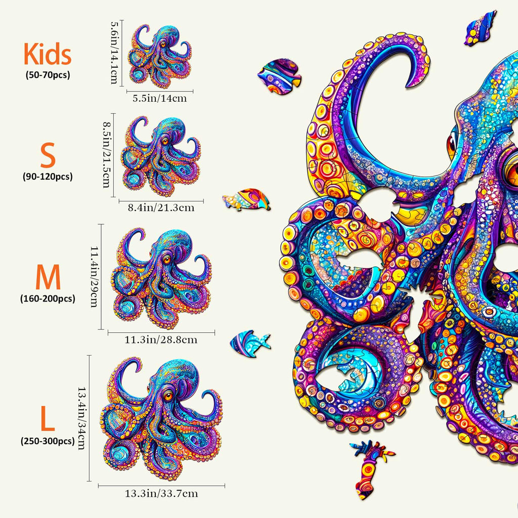 Colorful Octopus Wooden Jigsaw Puzzle