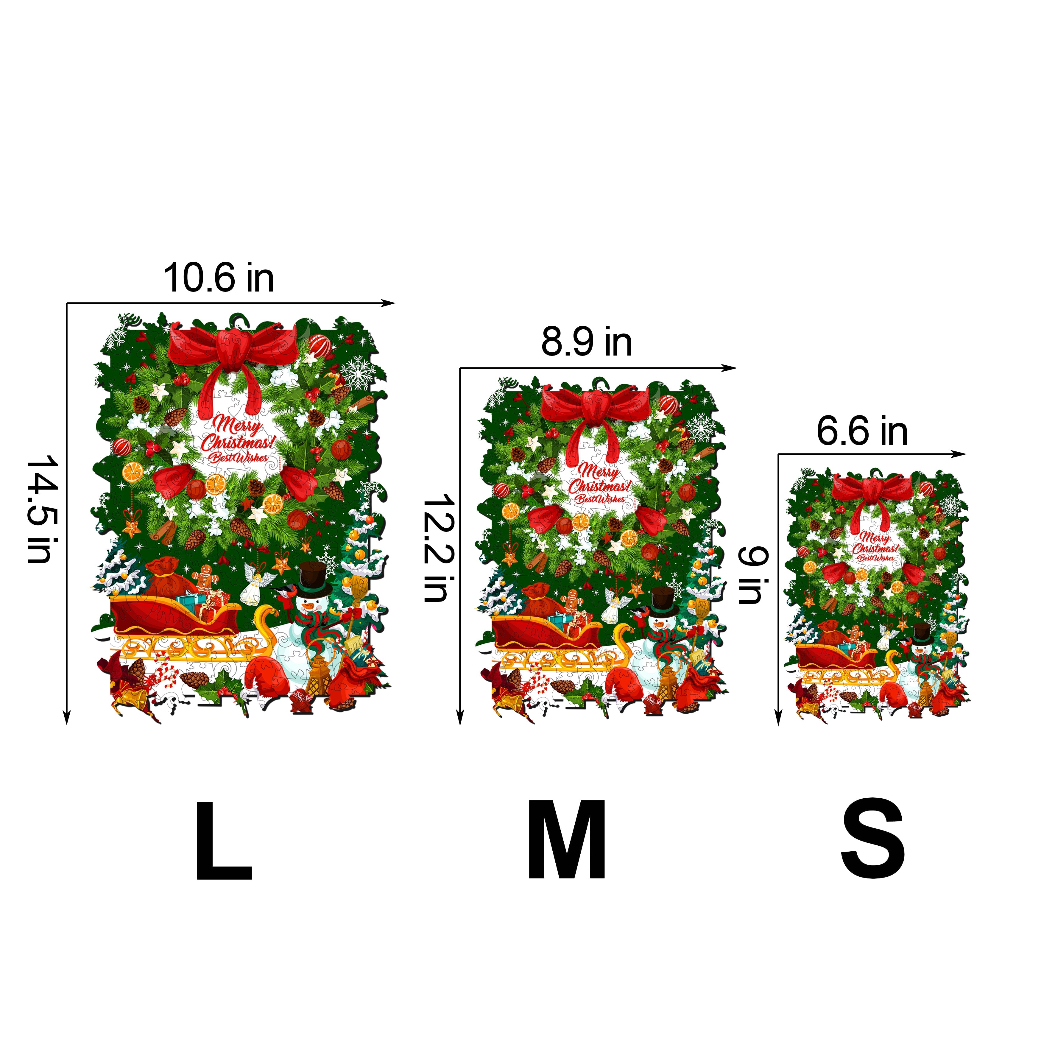 Merry Christmas Wooden Jigsaw Puzzle