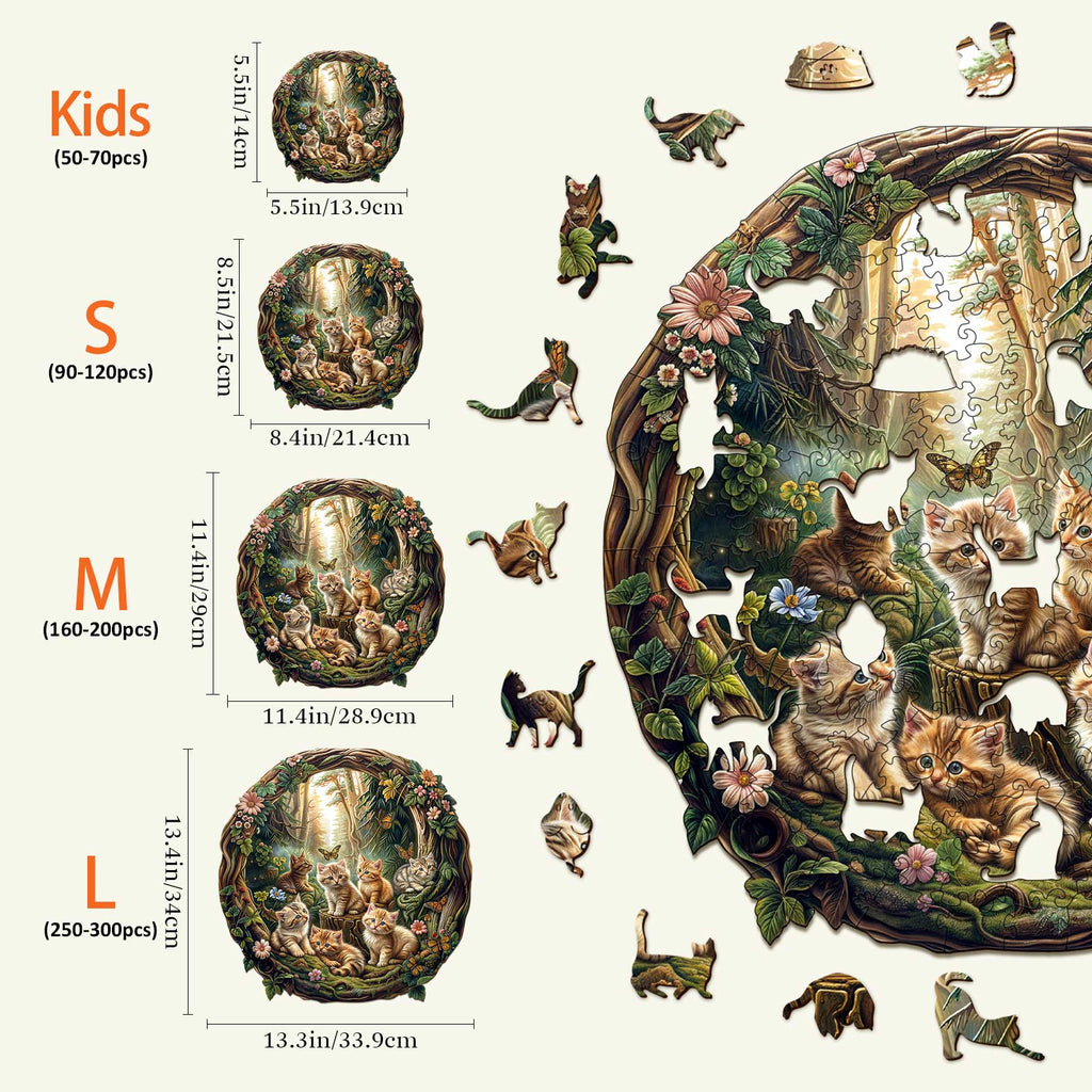 Laid-back Kitten Wooden Jigsaw Puzzle