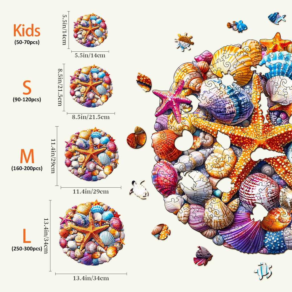 Colorful Shells Wooden Jigsaw Puzzle