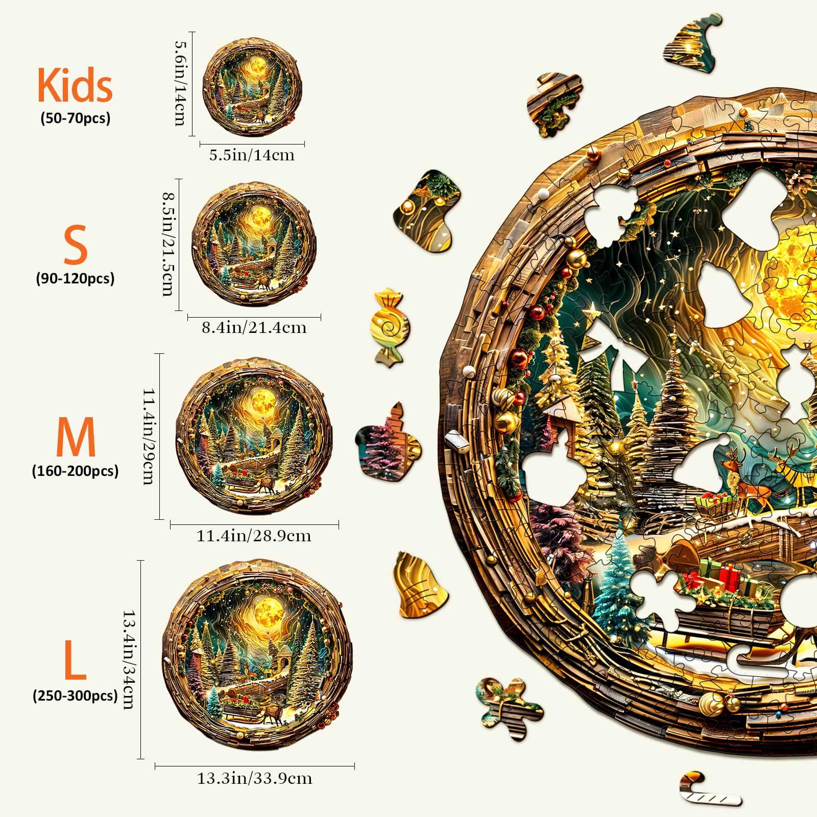 3D Christmas Eve-2 Wooden Jigsaw Puzzle