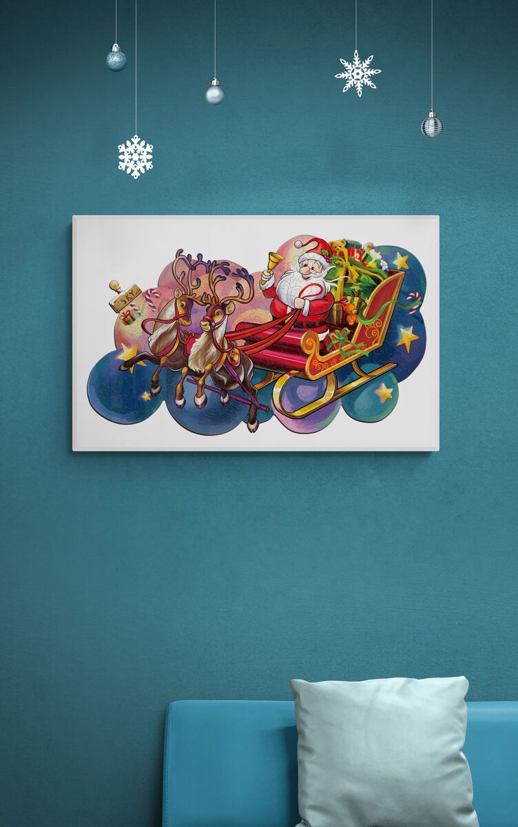 Santa Sleigh Wooden Jigsaw Puzzle