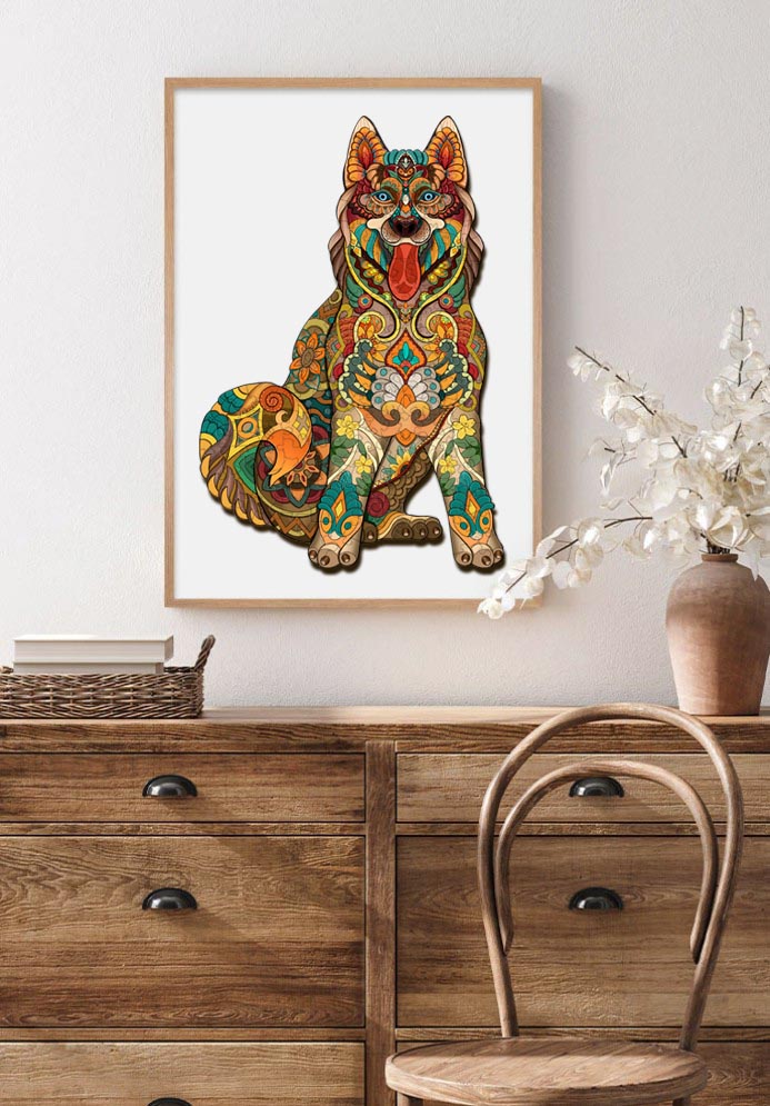 Cute Husky Wooden Jigsaw Puzzle