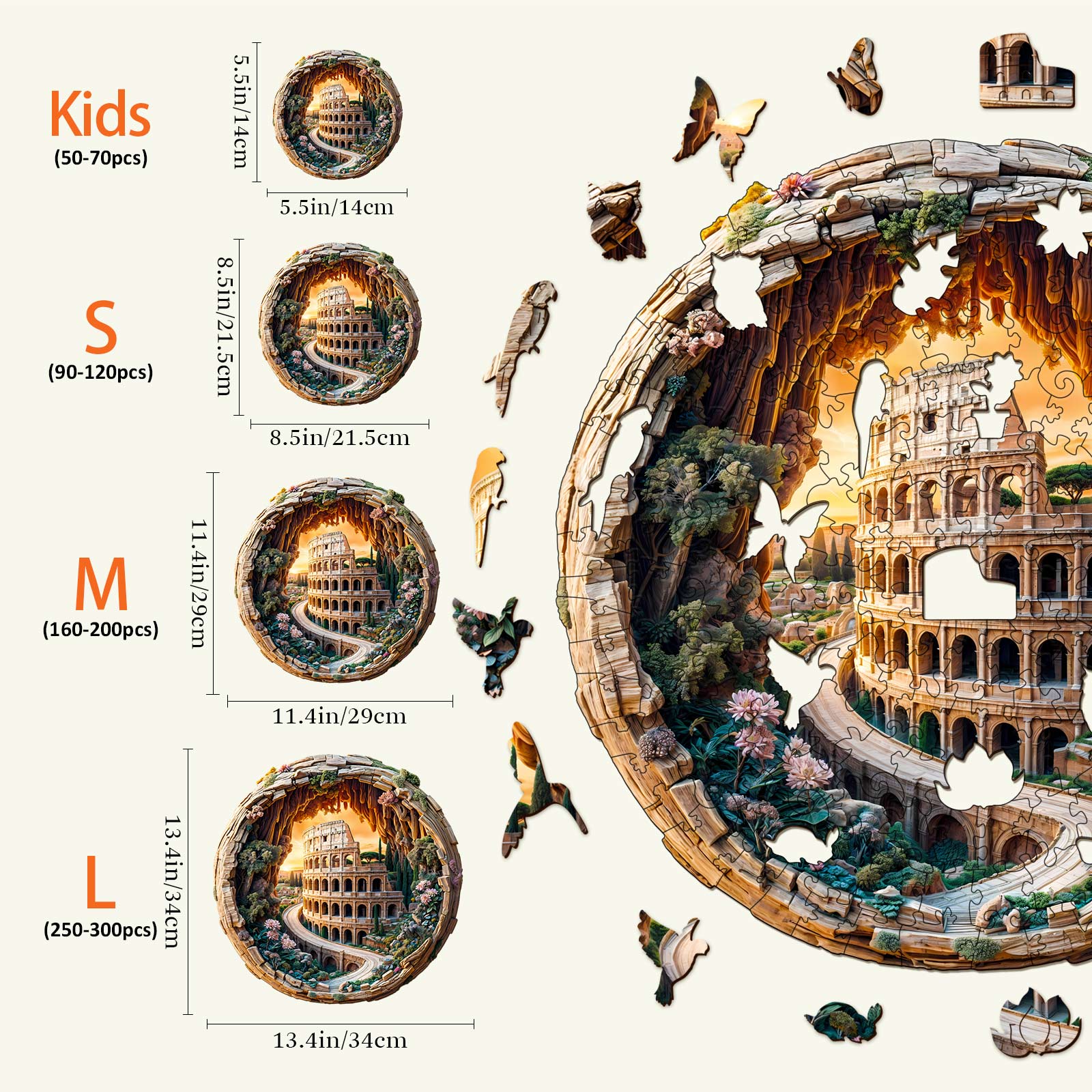 3D Colosseum Wooden Jigsaw Puzzle