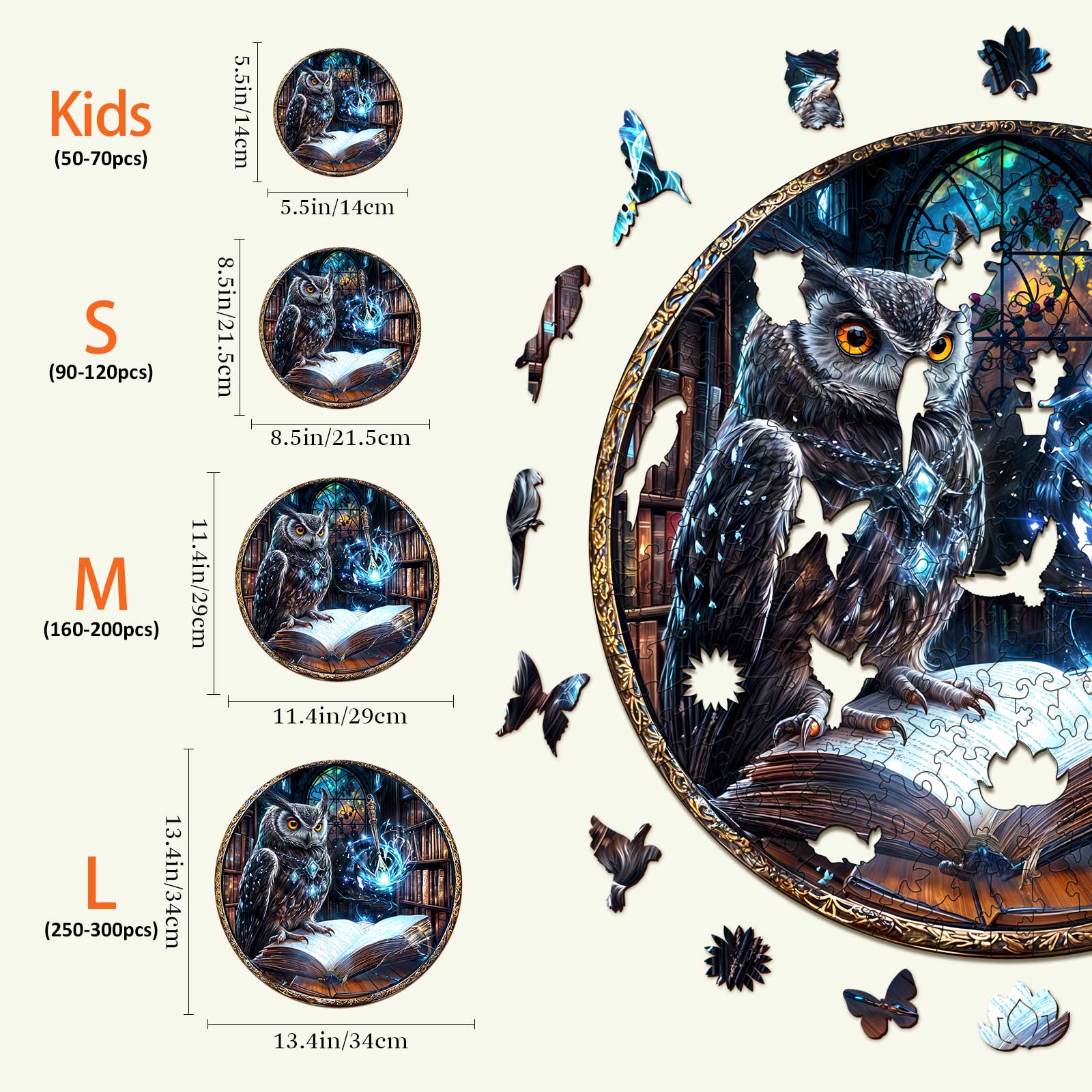 Library Owl Wooden Jigsaw Puzzle