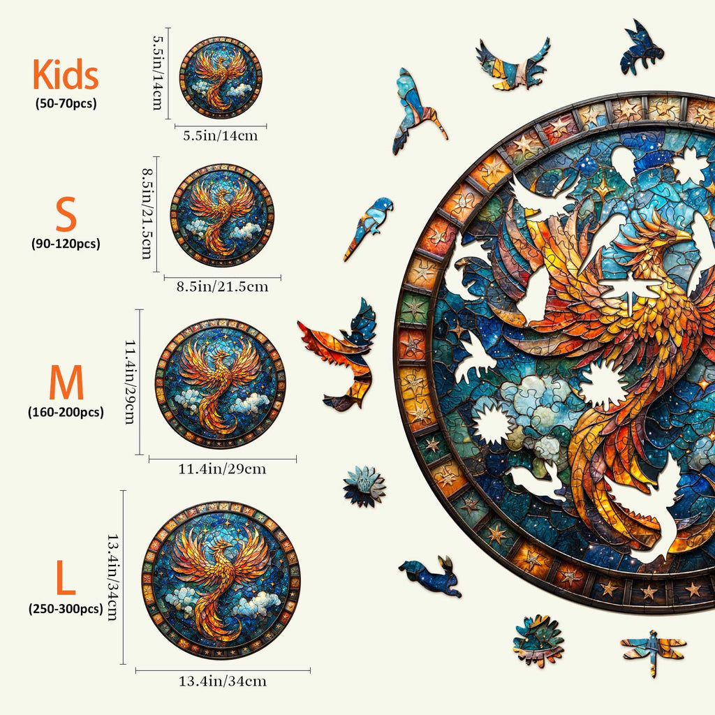 Starry Sky Phoenix Wooden Jigsaw Puzzle